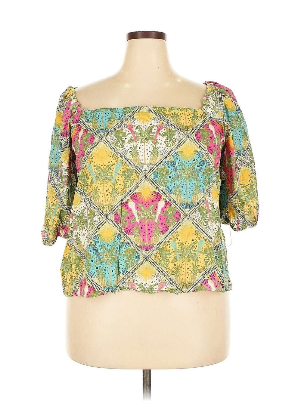 LOFT Boho Square Neck Printed Peasant Top - Multicolor